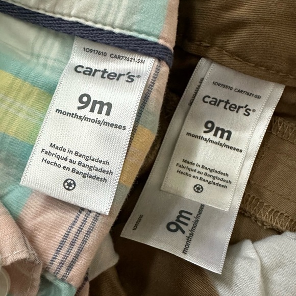 Carter’s plaid pastel outfit with bow tie, size 9M - Picture 8 of 8